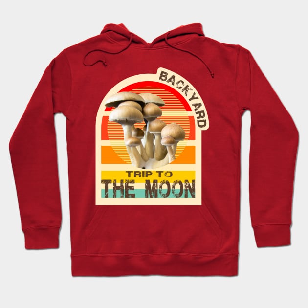 Backyard Trip To the Moon - Retro Colors Hoodie by SimonSay